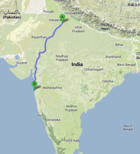 Z Dilí do Bombaje je to přes 1.000 Km
