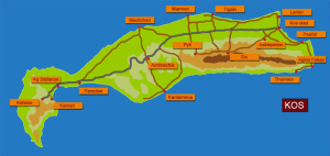 Mapa ostrova Kos