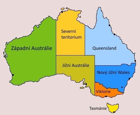 Austrálie na mapě
