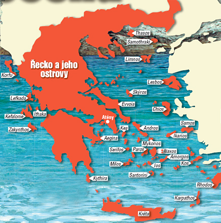Všechny Řecké ostrovy - od jejich polohy lze odvodit jejich vhodnost k letní dovolené