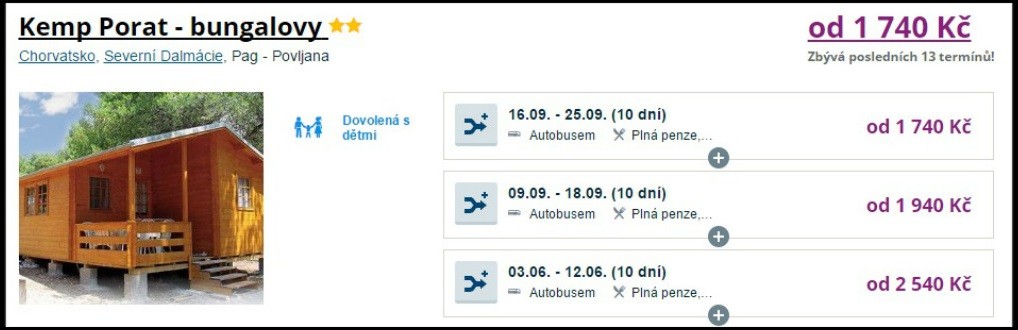 Autobusový zájezd do Chorvatska