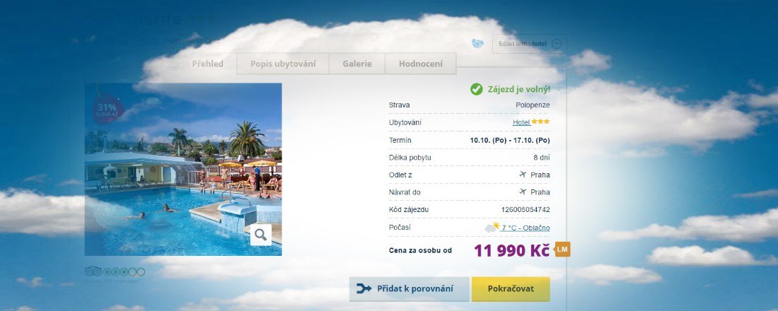 First minute zájezd d polopenzí na Kanárských ostrovech