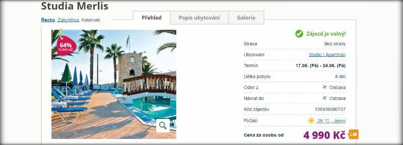 Dovolená na Zakynthosu Kalamaki