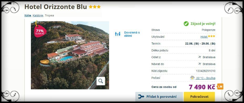 Dovolená v Itálii z Bratislavy