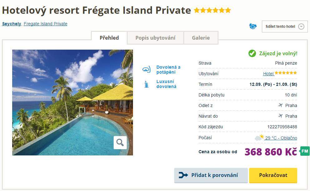 Seychely soukromý ostrov