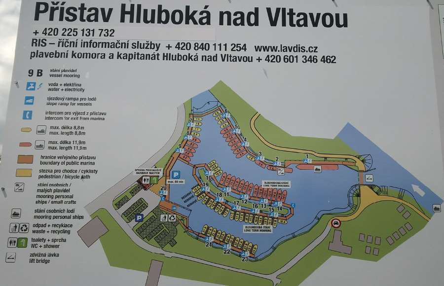 Mapa přístavu Hluboká nad Vltavou