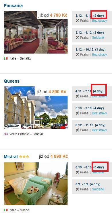 Jednodenní zájezdy k moři