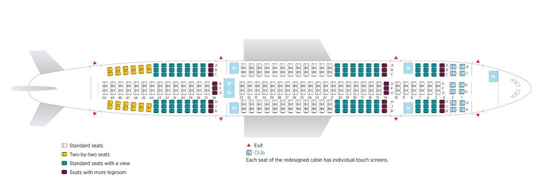 Plán sedadel Airbus A330