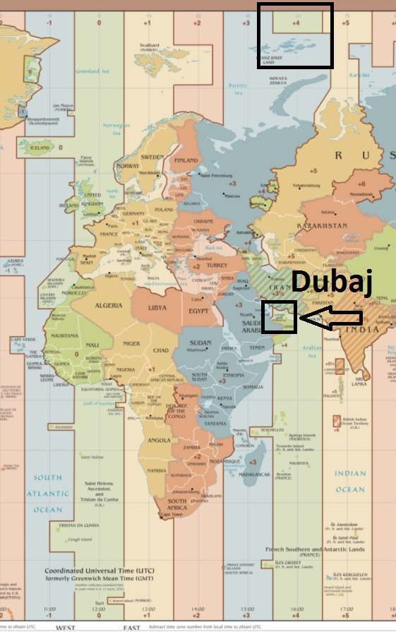 Časový posun Dubaj