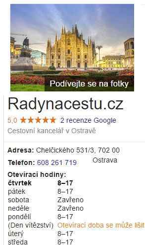 Radynacestu CK otevírací hodiny