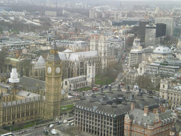 Pohled na Big Ben z London Eye