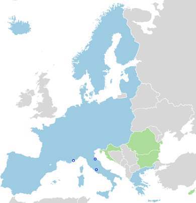 Schengenský prostor státy na mapě