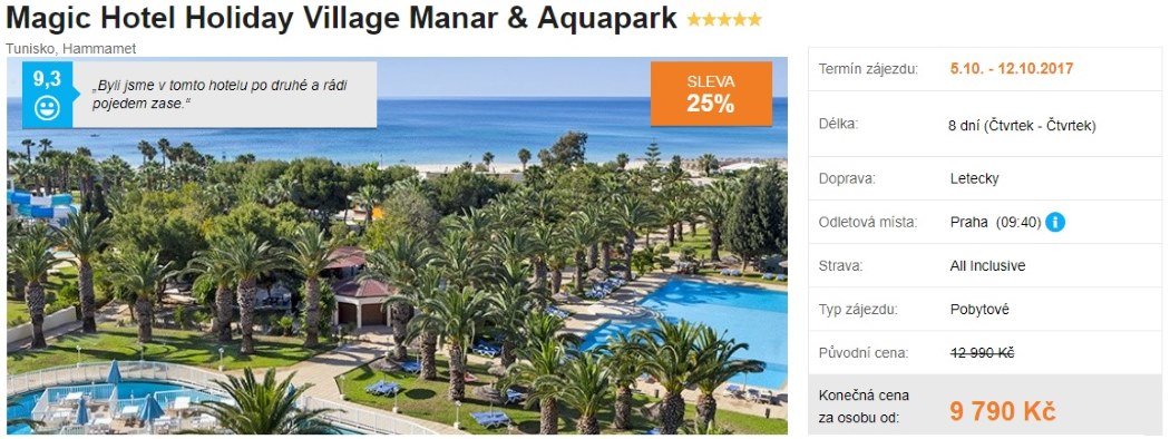 Tunisko All Inclusive Aquapark dovolená