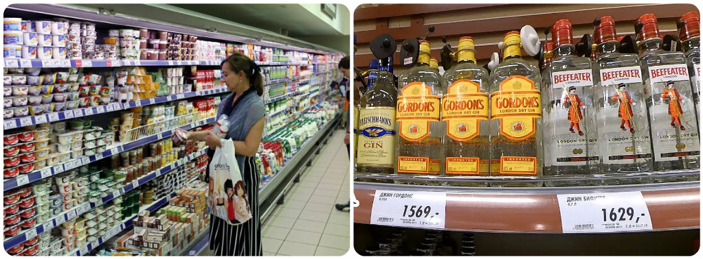 Ceny v Rusku alkohol potraviny cigarety