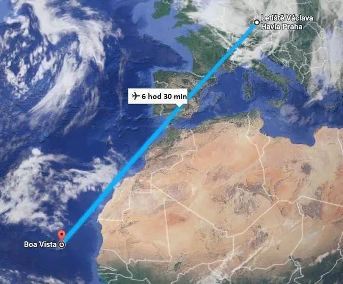 doba a délka letu na Kapverdy