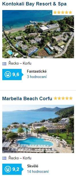 2 nejlepší hotely na ostrově Korfu
