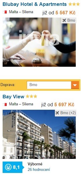 Odlet na dovolenou z Brna