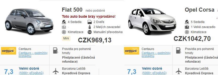 Půjčení auta Barcelona