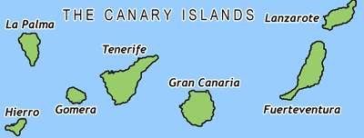 Kanárské ostrovy mapa a poloha