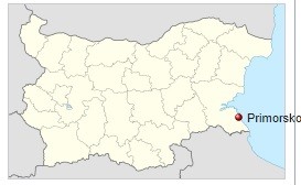 Primorsko na mapě Bulharska