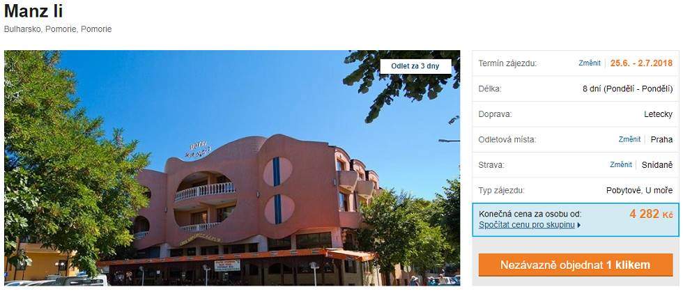 Bulharsko nejlevnější zájezd