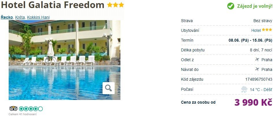 kréta super last minute zájezd