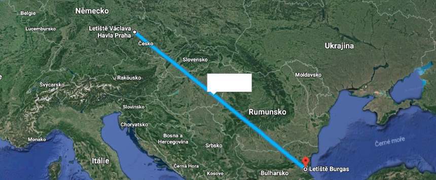 Doba a délka letu do Bulharska