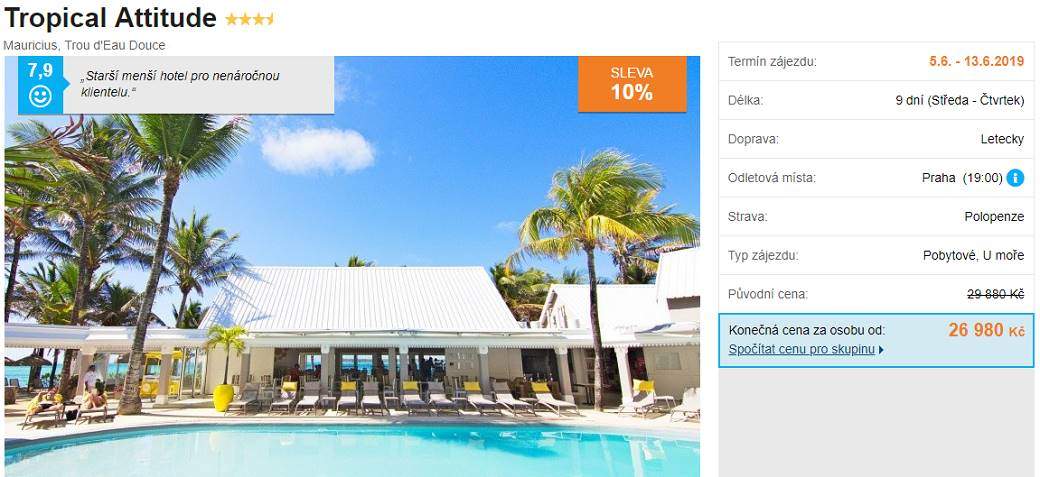 Mauricius nejlevnější dovolená