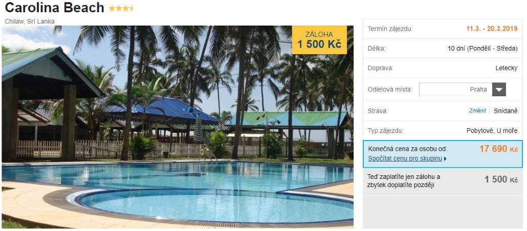 Srí Lanka zájezd se snídaní