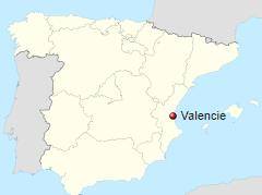Poloha kde leží Valencie na mapě Španělska