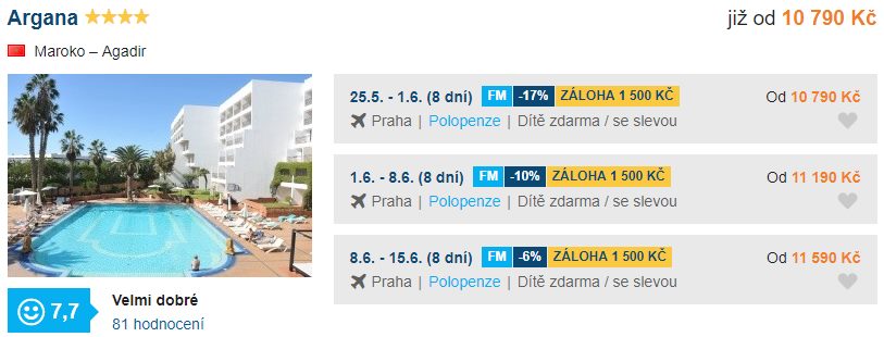 Maroko zájezd polopenze levně dítě se slevou