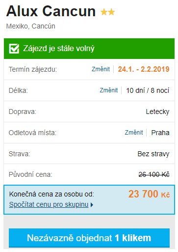 Sleva na first minute zájezd