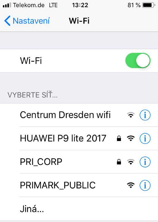 Wi Fi internet v Primarku v Drážďanech