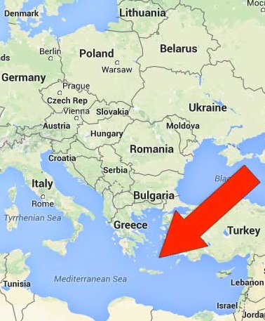 Kde leží Santorini na mapě Řecko