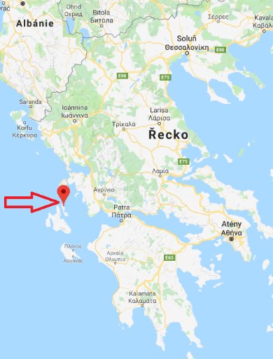 Kde leží ostrov Ithaka v Řecku na mapě