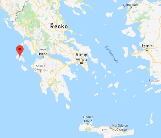 Ostrov Kefalonia kde leží na mapě Řecka, poloha