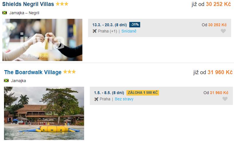 Akční zájezd na Jamajku