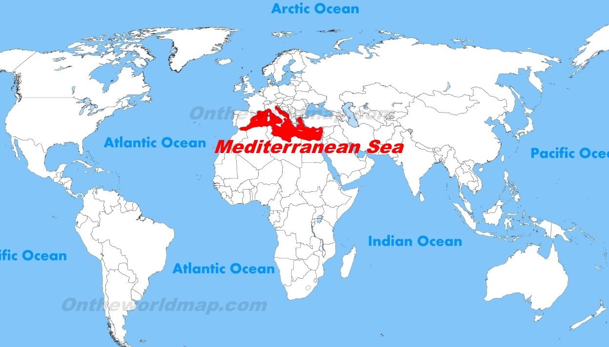 Kde se nachází Středozemní moře na mapě