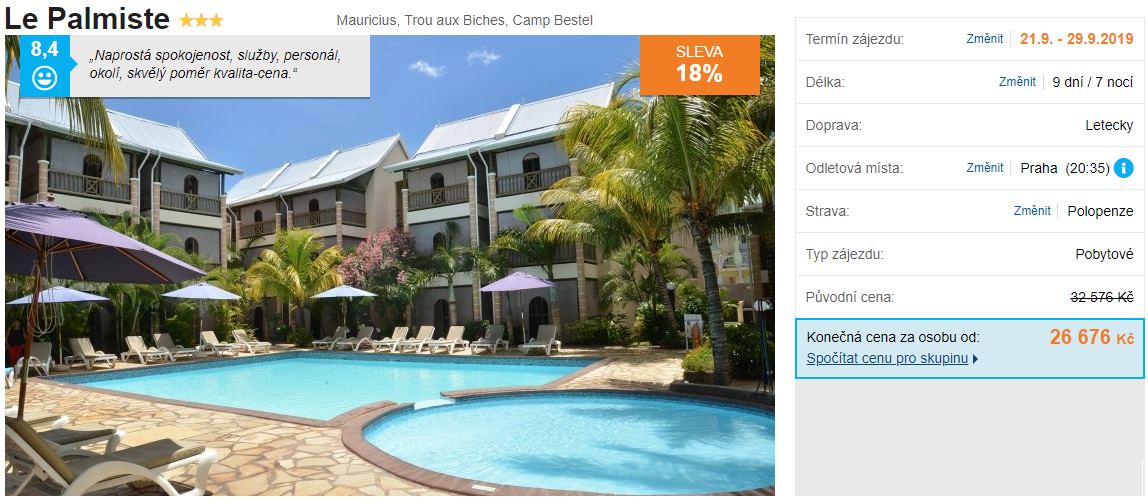 Nejlevnější akční zájezd na Mauricius s odletem z Prahy