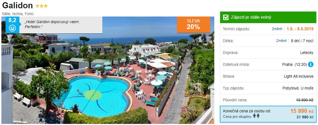 Akční zájezd Ischia v Itálii s All Inclusive