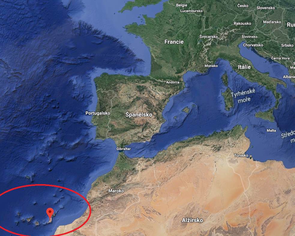 Kde leží Fuerteventura na mapě