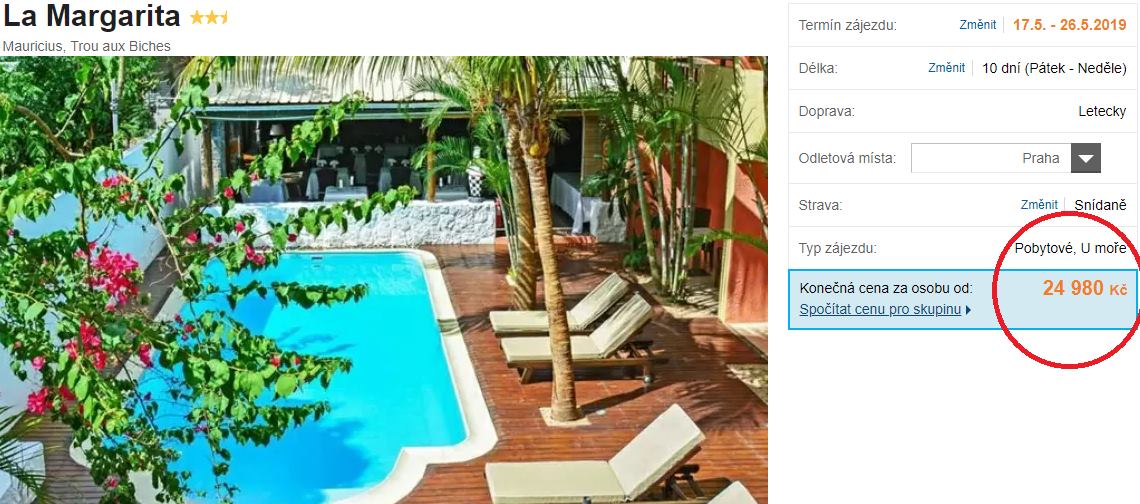 Akční zájezd na Mauricius levná dovolená