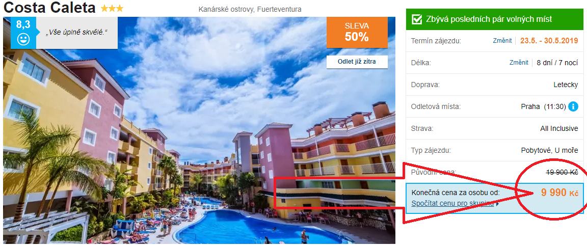 Nejlevnější zájezd Kanárské ostrovy Fuerteventura