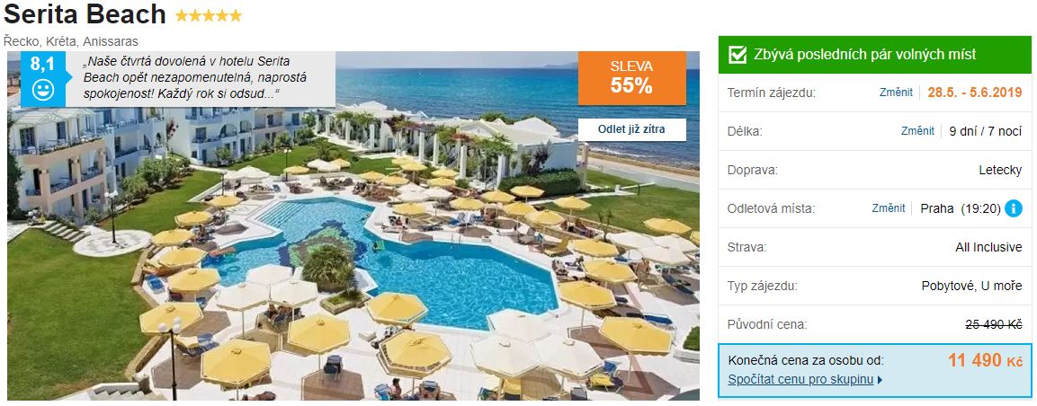 Ostrov Kréta Řecko překrásný hotel s bazénem dobré zkušenosti