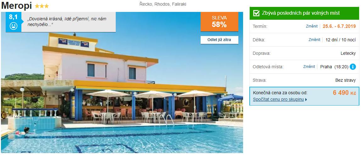 Akční zájezd na ostrov Rhodos na 12 dní