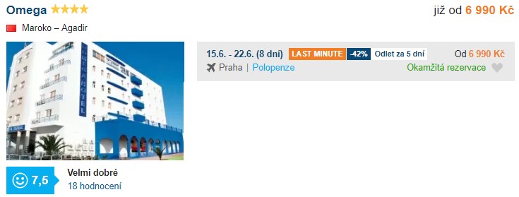 Maroko akční zájezd s Polopenzí odlet z Prahy za 5 dní