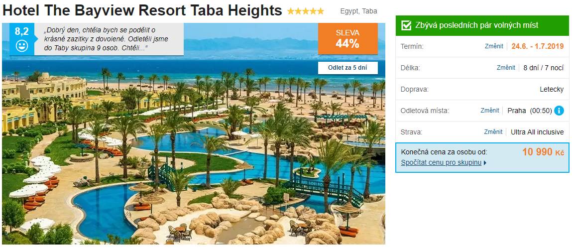 Ultra All INclusive pětihvězdičkový hotel zájezd Egypt Taba