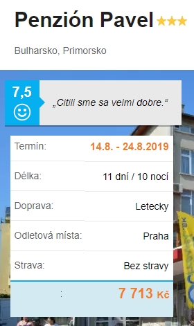 Bulharsko dovolená Primorsko