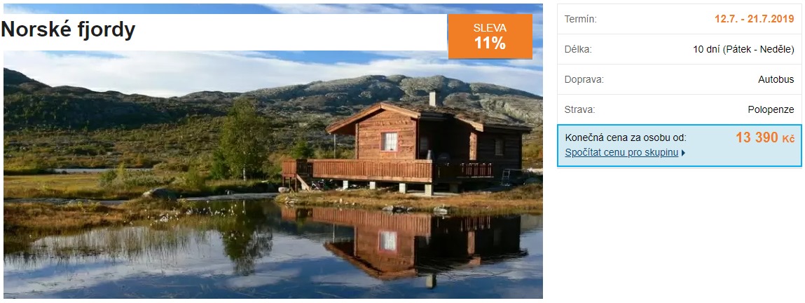 Norsko autobusový zájezd