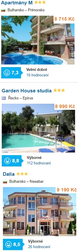 TOP 3 zájezdy na 15 dní